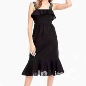 J Crew Ruffle Midi Dress in Clip Dot